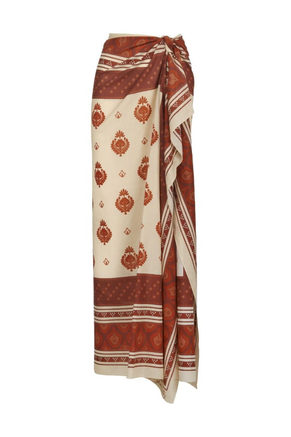 JOHANNA ORTIZ Dance of Pareo Wrap - Red/Ecru/Dark Cherry