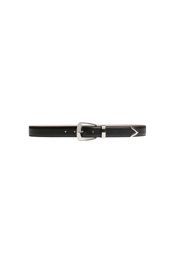 Khaite Benny Belt Silver Buckle (30mm) - Black