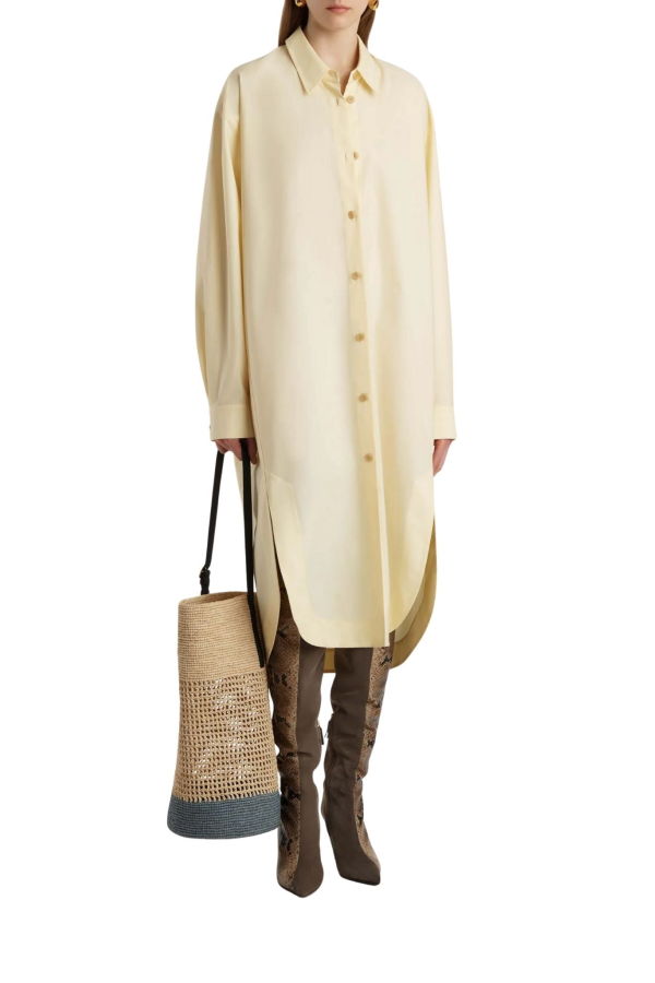 Khaite Gloria Dress - Pale Yellow