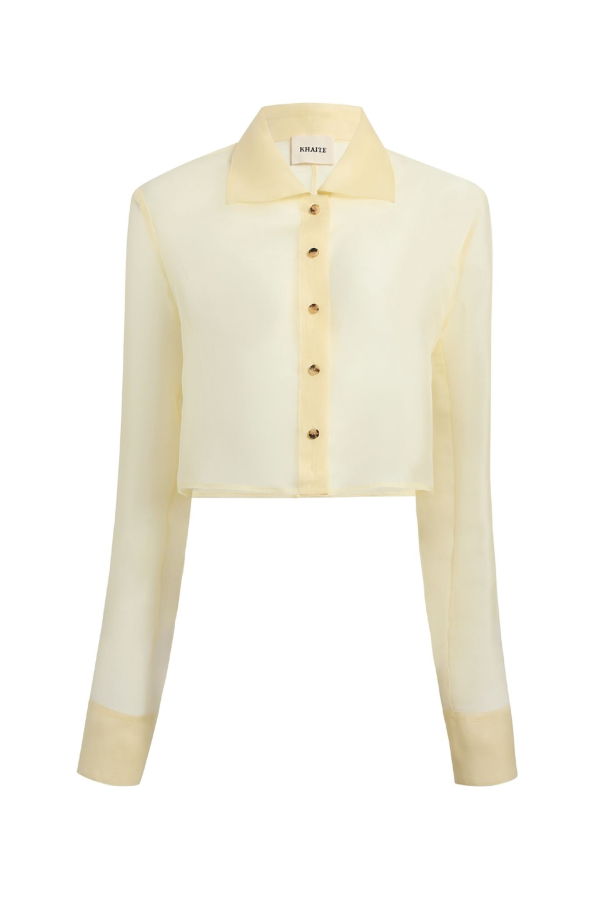 Khaite Jasen Top Blouse - Pale Yellow