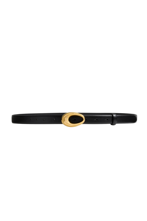 Khaite Olivia Belt Gold (20mm) - Black