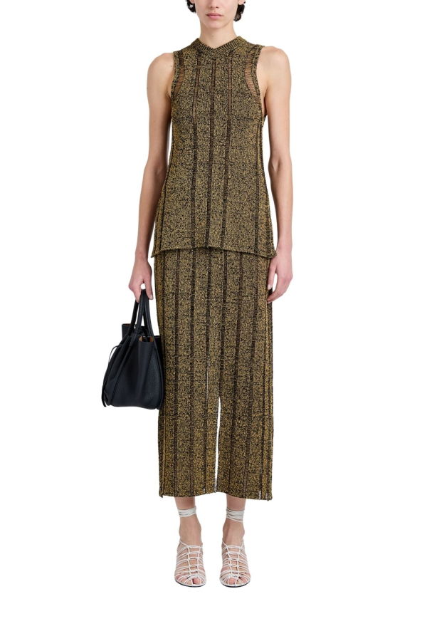 Proenza Schouler Maelle Top in Drop Needle Tweed - Black Multi 002
