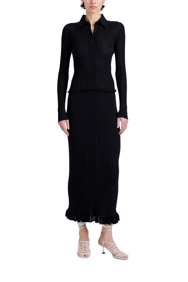 Proenza Schouler Monet Top in Fine Bobble Knit - Black