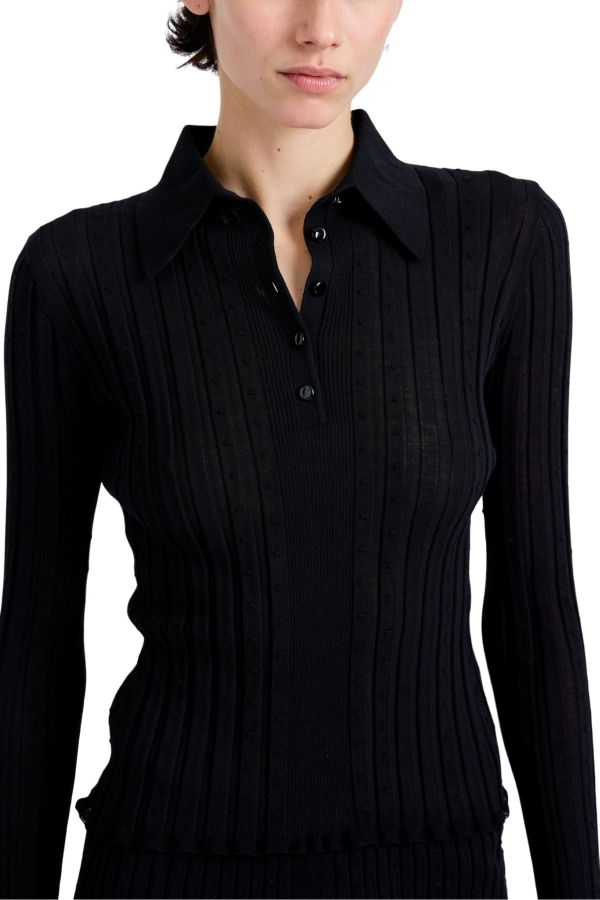 Proenza Schouler Monet Top in Fine Bobble Knit - Black