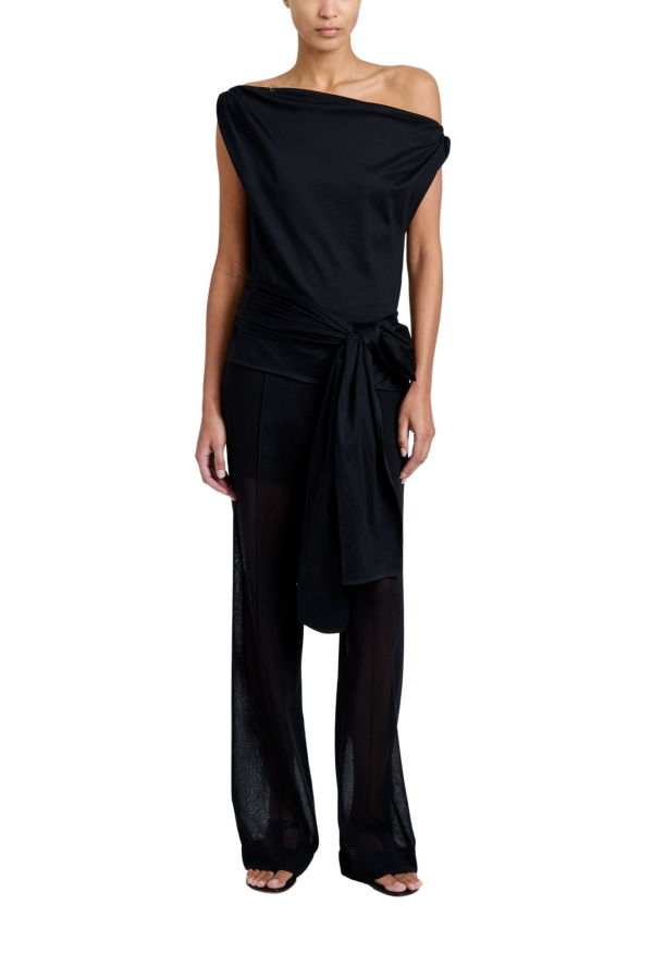 Proenza Schouler Zafira Top in Mercerized Cotton Jersey - Black 001