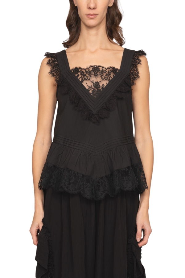 Sea NY Hilda Solid Sleeveless Top - Black