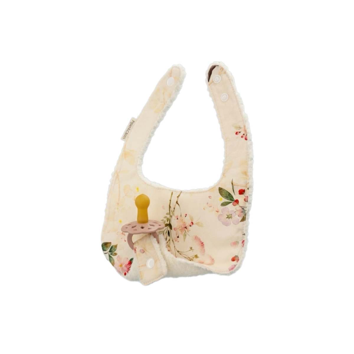 Piper&Cloth Soothe & Snap Pacifier Bib - Ivory Botanical - Image 1 of 22