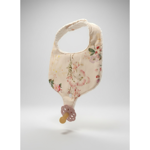 Piper&Cloth Soothe & Snap Pacifier Bib - Ivory Botanical