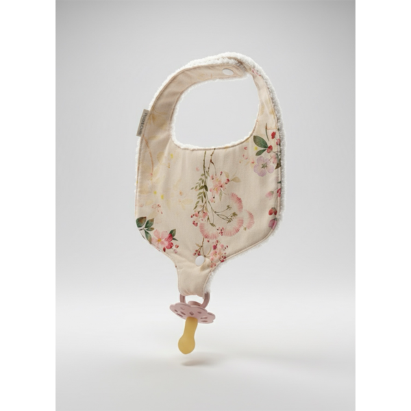 Piper&Cloth Soothe & Snap Pacifier Bib - Ivory Botanical