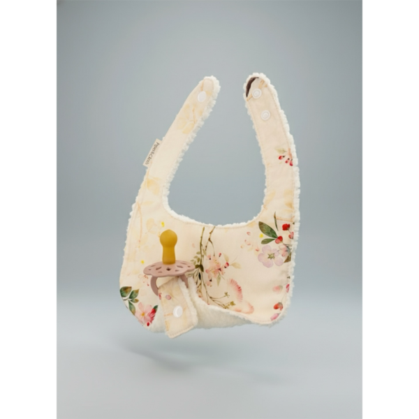Piper&Cloth Soothe & Snap Pacifier Bib - Ivory Botanical