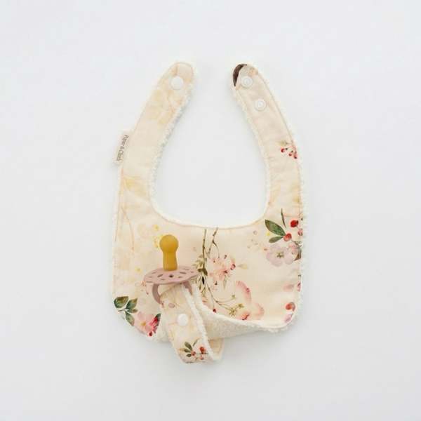 Piper&Cloth Soothe & Snap Pacifier Bib - Ivory Botanical