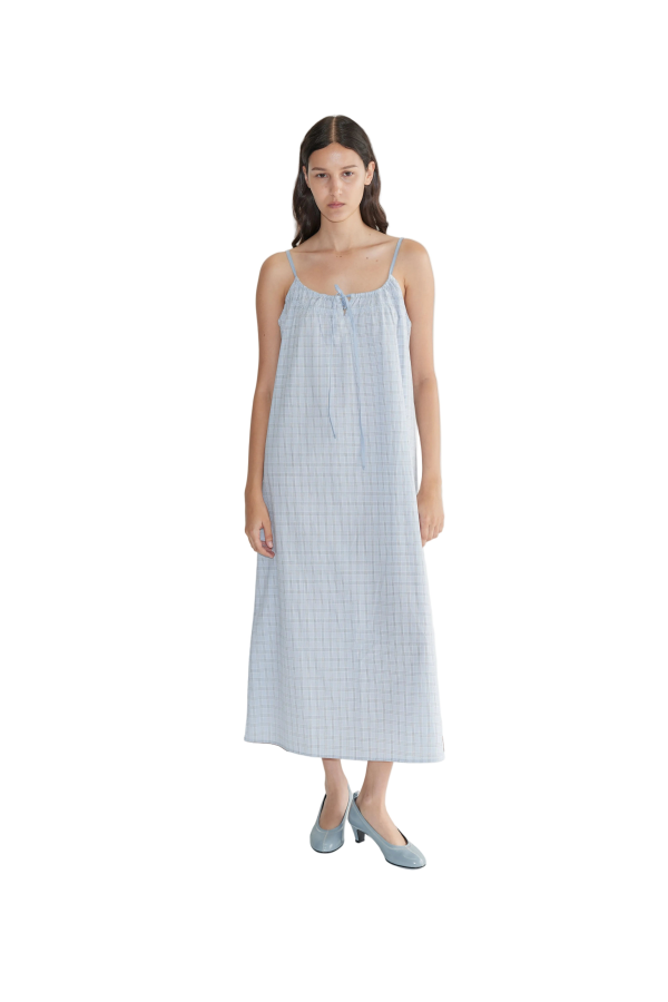 Deiji Studios Light Maxi Dress - Powder Check
