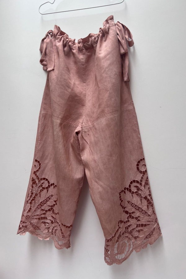 OUND HAND DYED REPURPOSED BED LINEN - TROUSERS IN COTTON