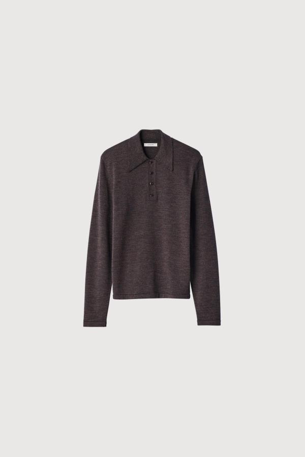 Lemaire LS Knitted Polo Top - Ecorce