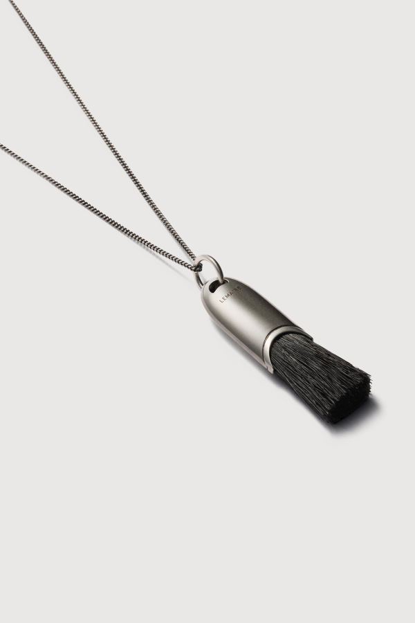 Lemaire Personal Brush Necklace - Silver/Brown