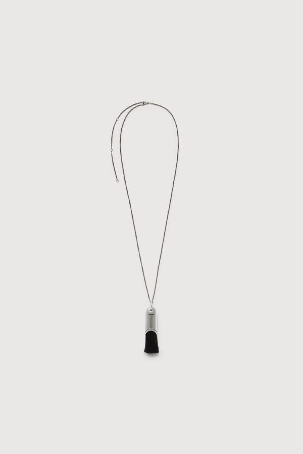 Lemaire Personal Brush Necklace - Silver/Brown