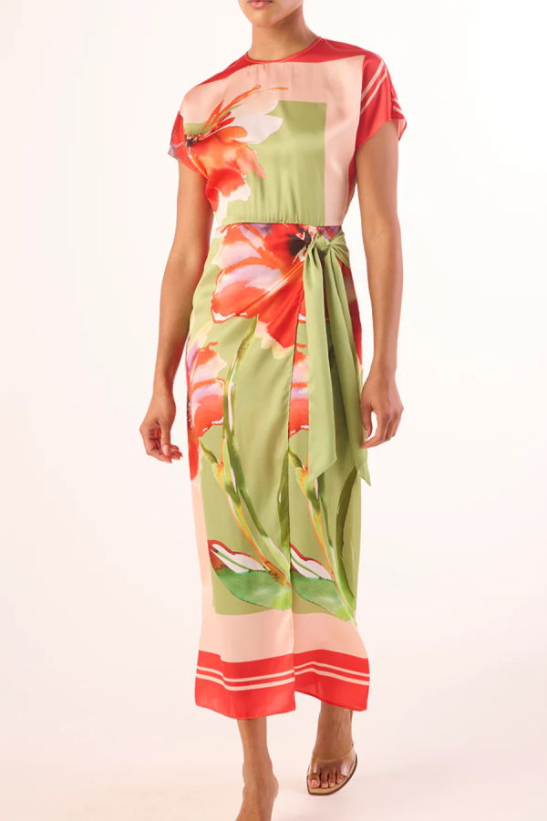 Misa Los Angeles Devorah Dress - Scarf Flora Satin