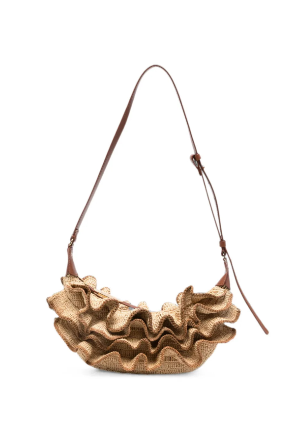 Zimmermann Goldentime Ruffle Shoulder Bag