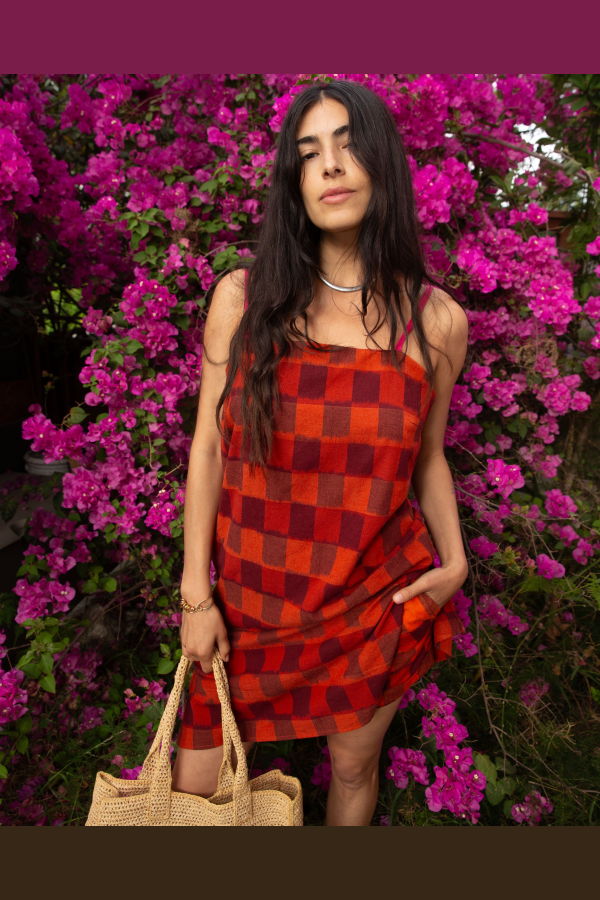 LWN Neri Slip Ikat Check Coverup