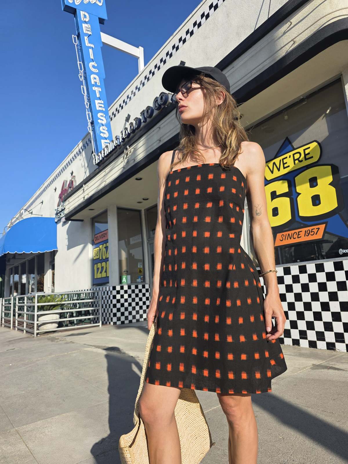 LWN Neri Slip Flame Pixel Handloom Ikat Dress - Image 4 of 8
