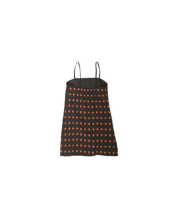LWN Neri Slip Flame Pixel Handloom Ikat Dress