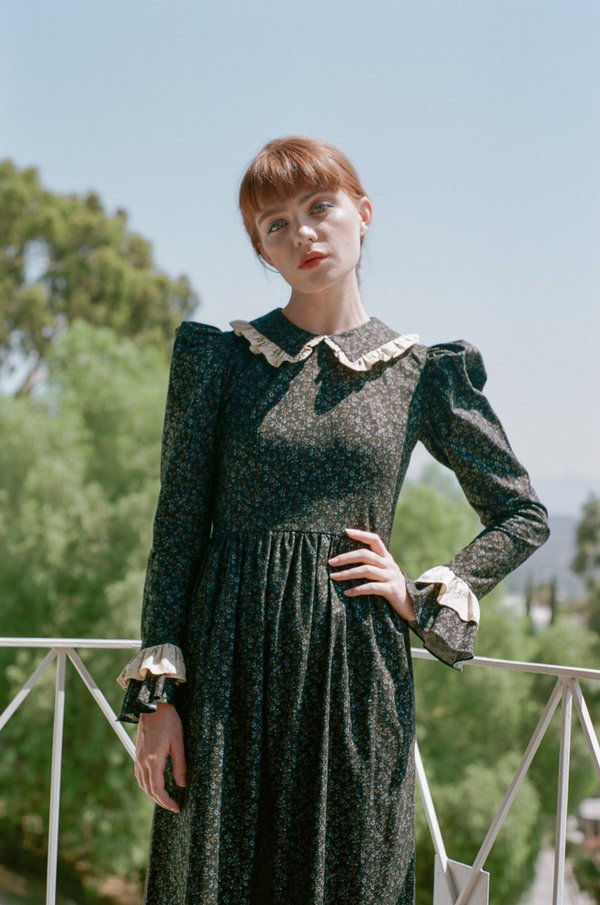 BATSHEVA Long Prairie Dress - Black Floral BATSHEVA Long Prairie Dress - Black Floral