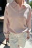 Le Bon Shoppe Polo Sweatshirt - Baby Pink - Thumbnail 1