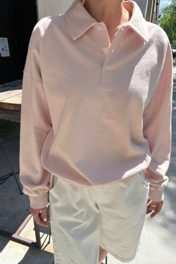 Le Bon Shoppe Polo Sweatshirt - Baby Pink