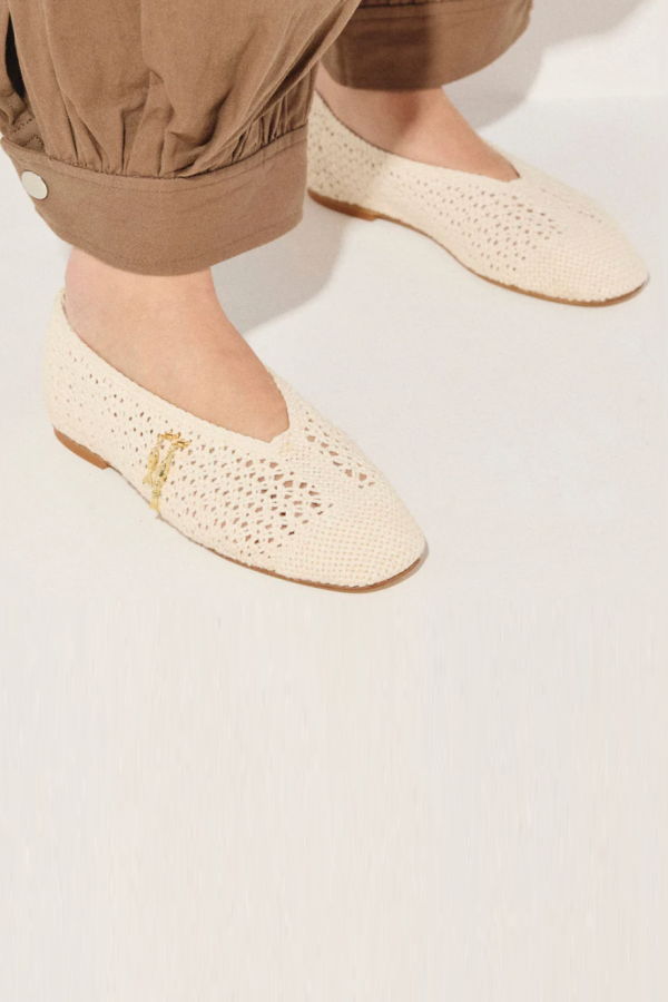 Freda Salvador Daisy Crochet Flat Sandal - Vanilla Crochet