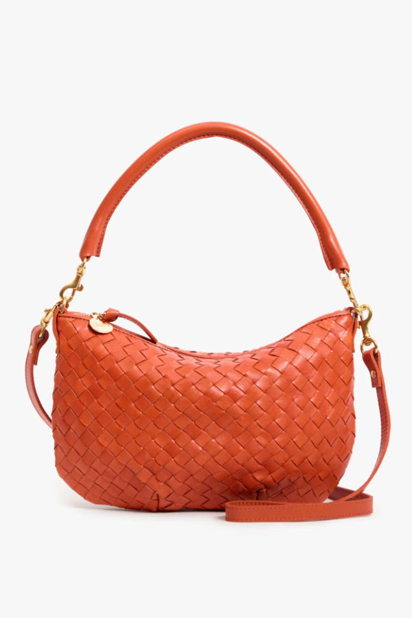 Clare V. Petit Moyen Messenger Medium Woven Diagonal - Saltillo