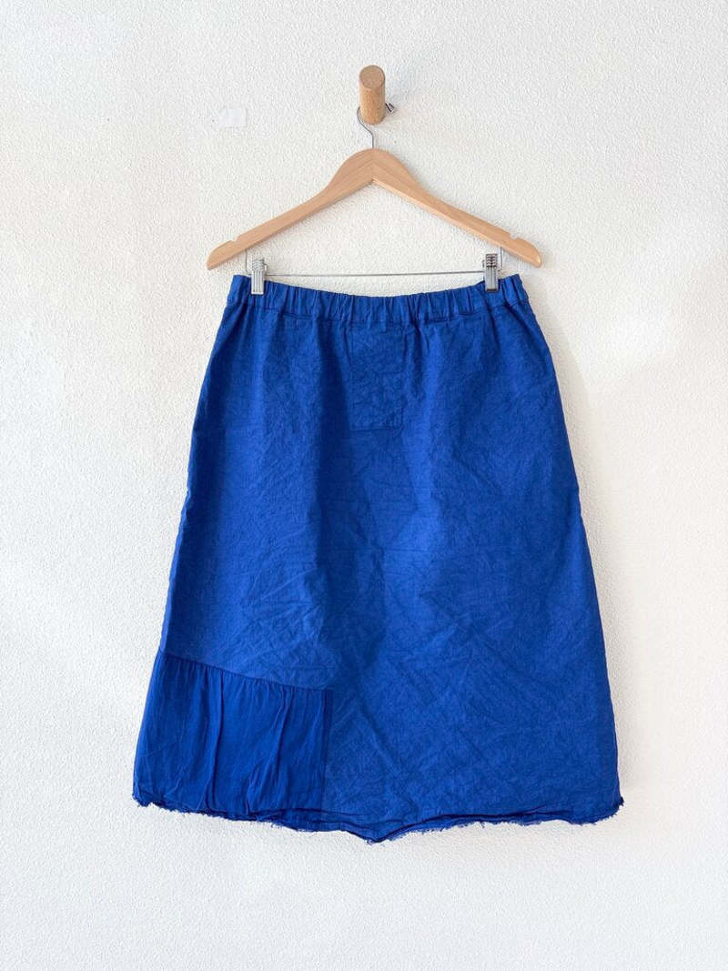 Aequamente Linen Skirt - Cobalt