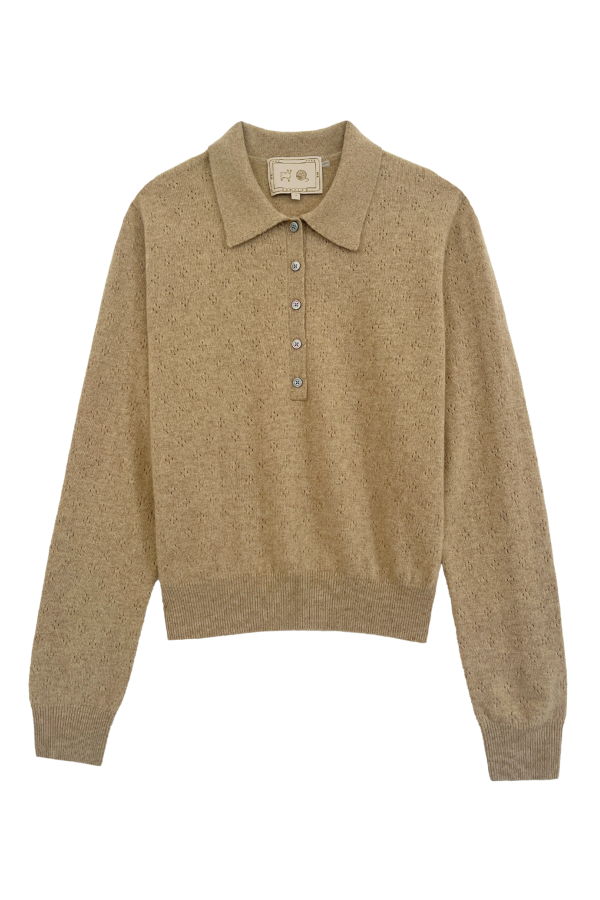 demylee Lottie Pointelle Cashmere Polo