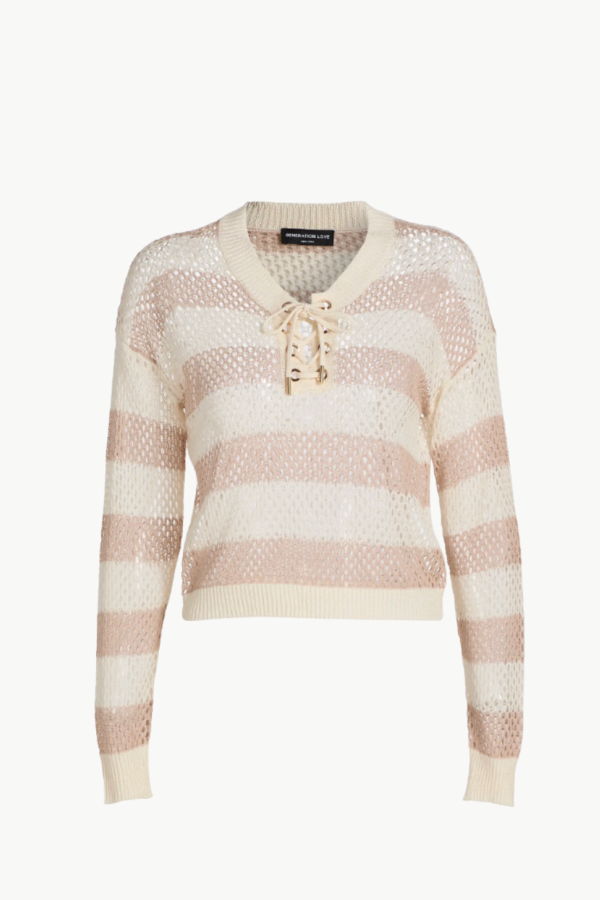 Generation Love Samantha Stripe Sweater - Cream/Champagne