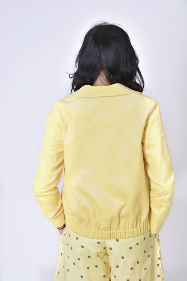 Eliza Faulkner Marigold Moto Jacket - Yellow Corduroy