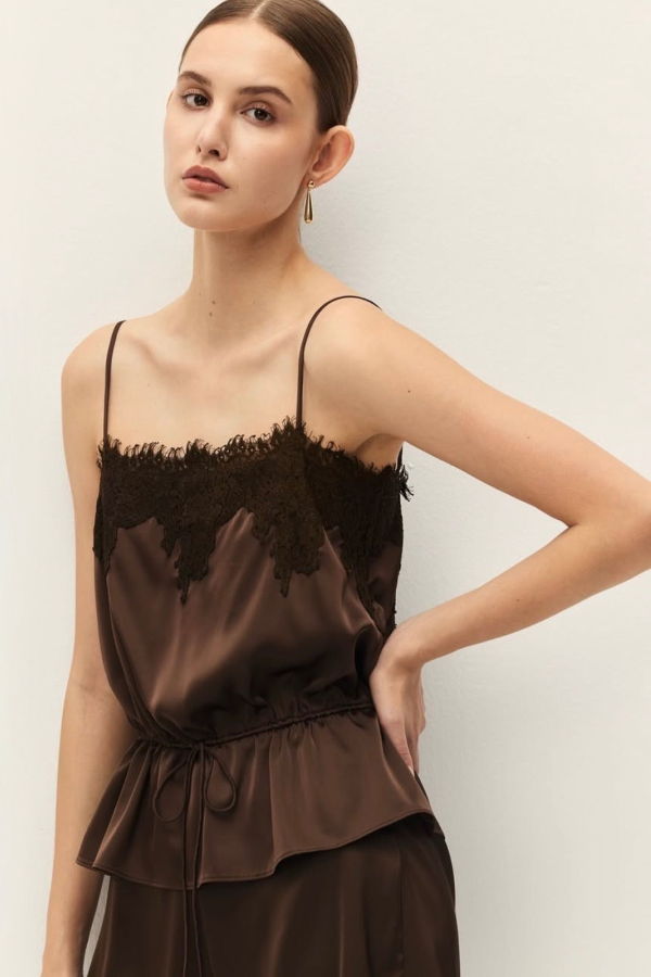 Elodie Diora Top - Chocolate Brown