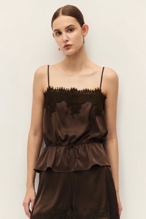 Elodie Diora Top - Chocolate Brown