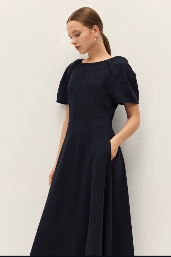 Elodie Tyra Dress - Navy