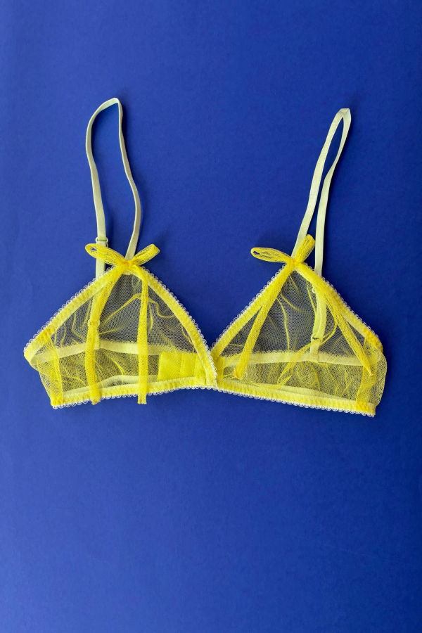Miss Crofton I'm Yours Mesh Bralette - Lemon