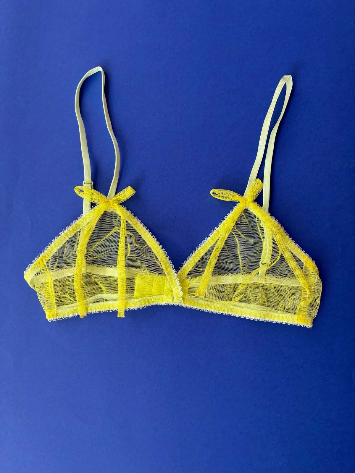 Miss Crofton I'm Yours Mesh Bralette - Lemon - Image 1 of 4