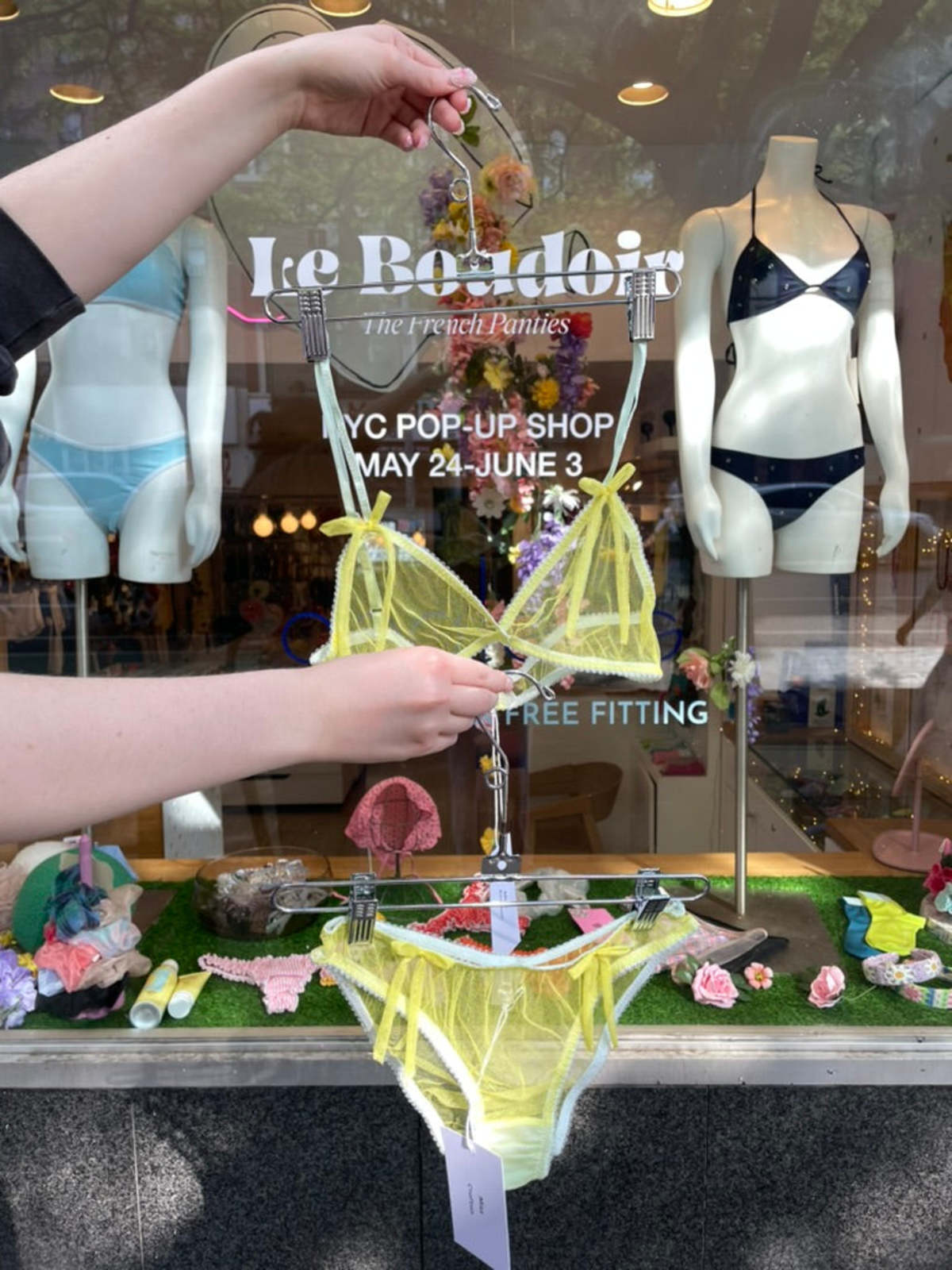 Miss Crofton I'm Yours Mesh Bralette - Lemon - Image 2 of 4