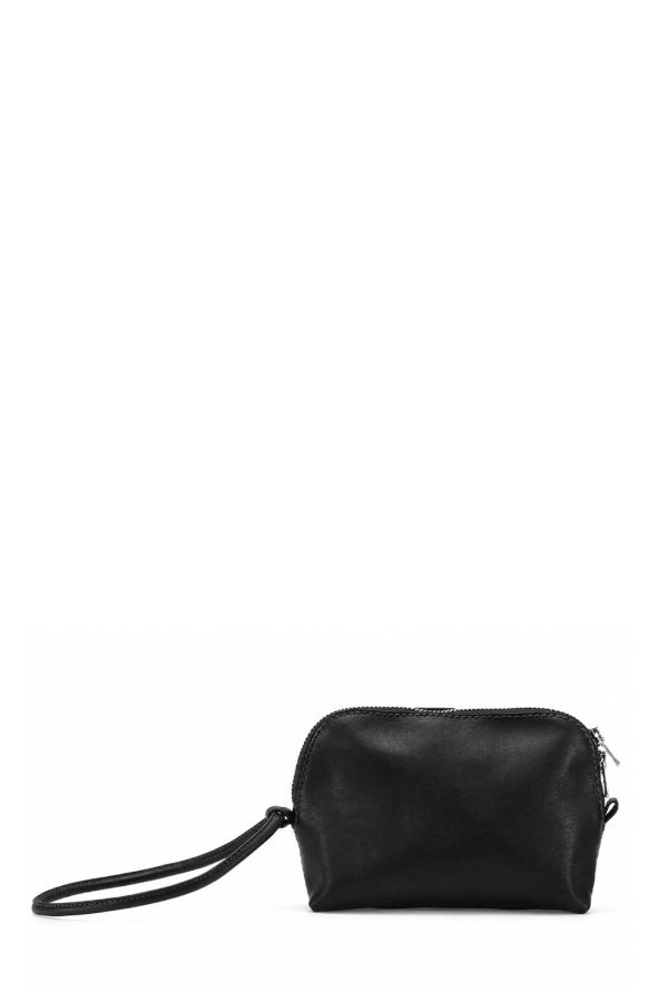 Guidi Horse Leather BTC06 Nylon Lining Small Beauty Case - Black