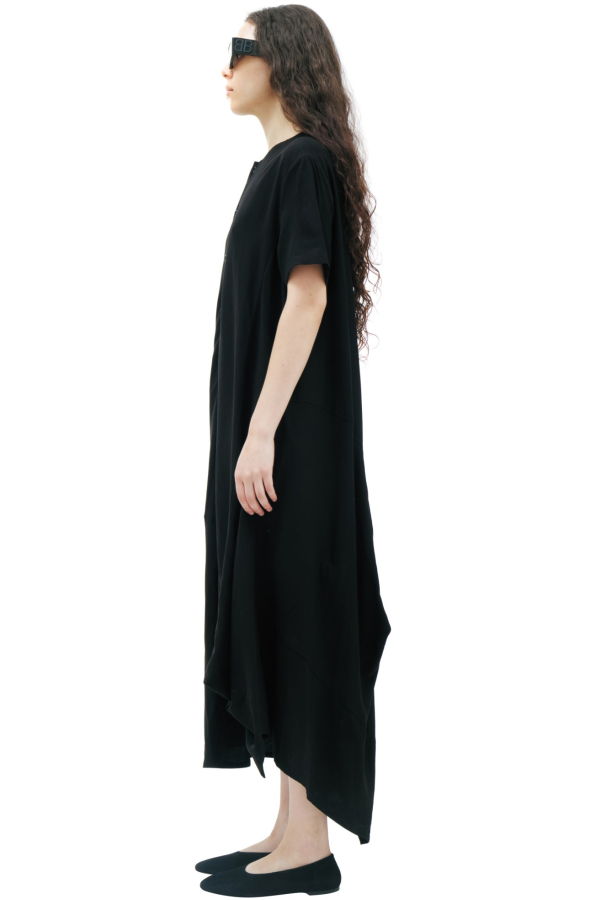 Yohji Yamamoto Panel Short Sleeve Dress - Black