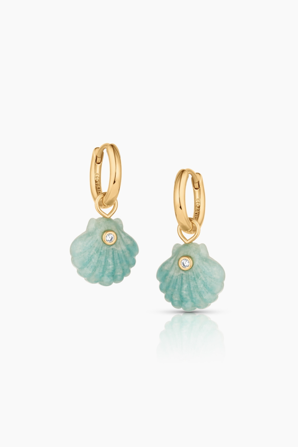 Thatch Coquille Amazonite Hoop Earrings