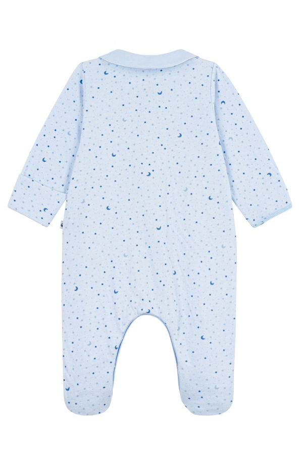 KIDS Petit Bateau Toudou Collared Pyjamas Star Print - Blue