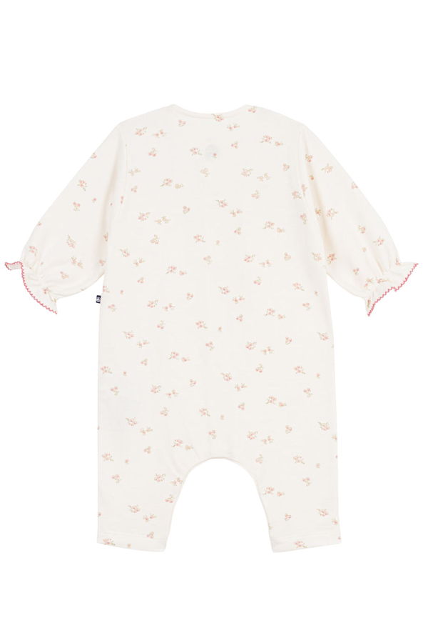 KIDS Petit Bateau Baby Floral Print Jumpsuit - Cream