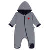KIDS Petit Bateau Baby Padded Jumpsuit Stripes - Navy Blue - Thumbnail 1