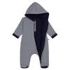 KIDS Petit Bateau Baby Padded Jumpsuit Stripes - Navy Blue - Thumbnail 2