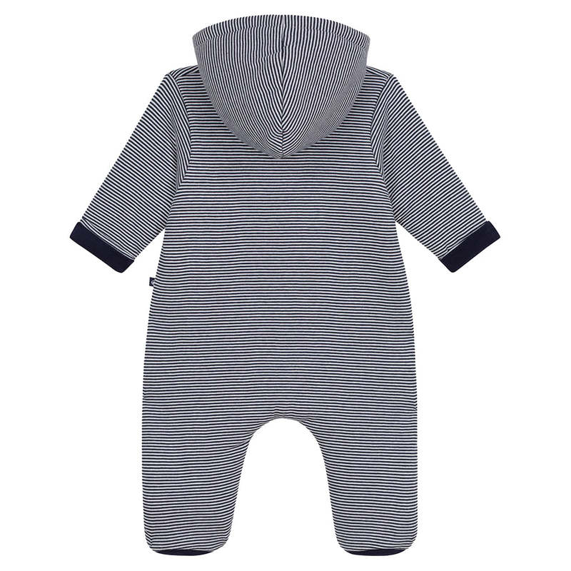 KIDS Petit Bateau Baby Padded Jumpsuit Stripes - Navy Blue