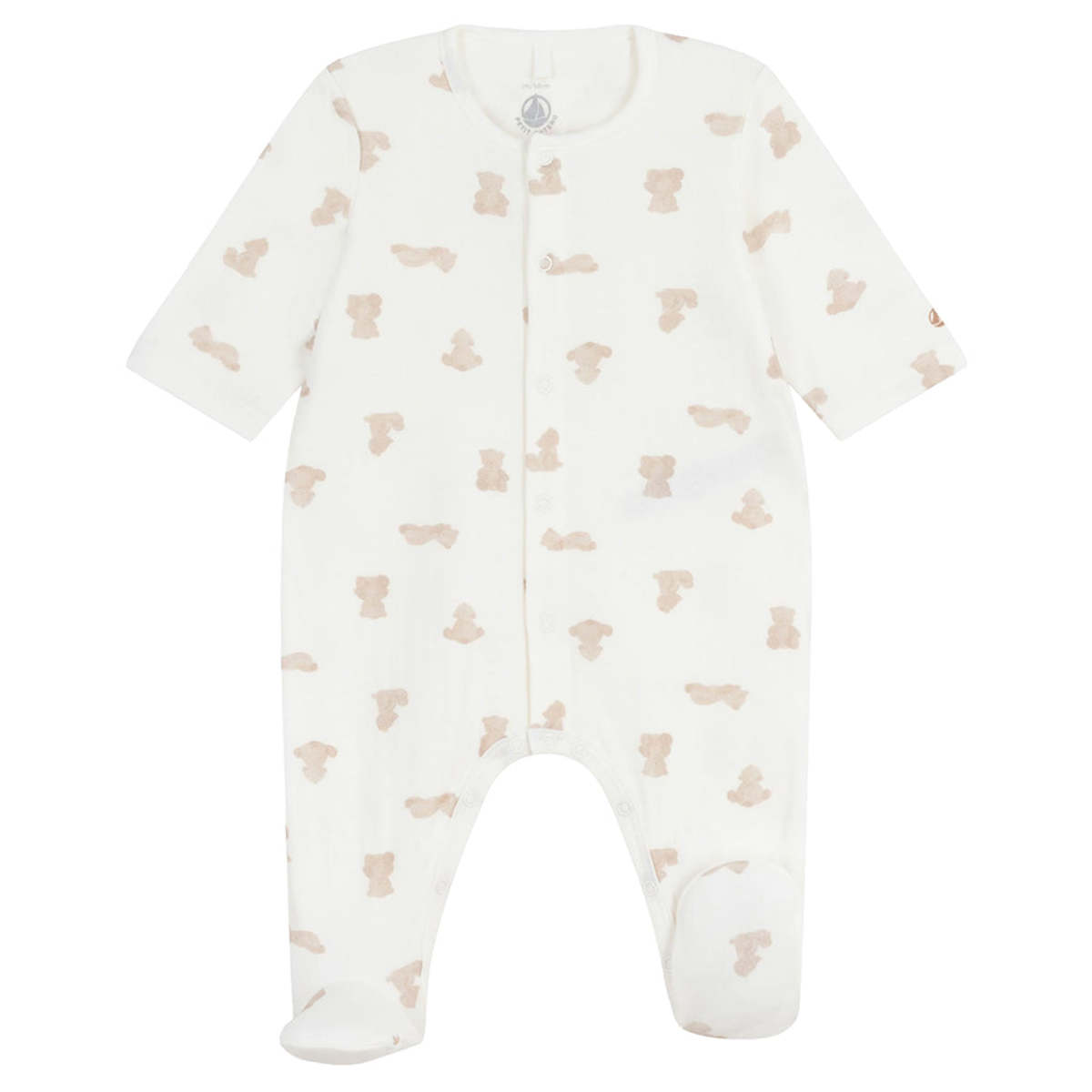 KIDS Petit Bateau Baby Bear Print Pyjamas - White - Image 1 of 4