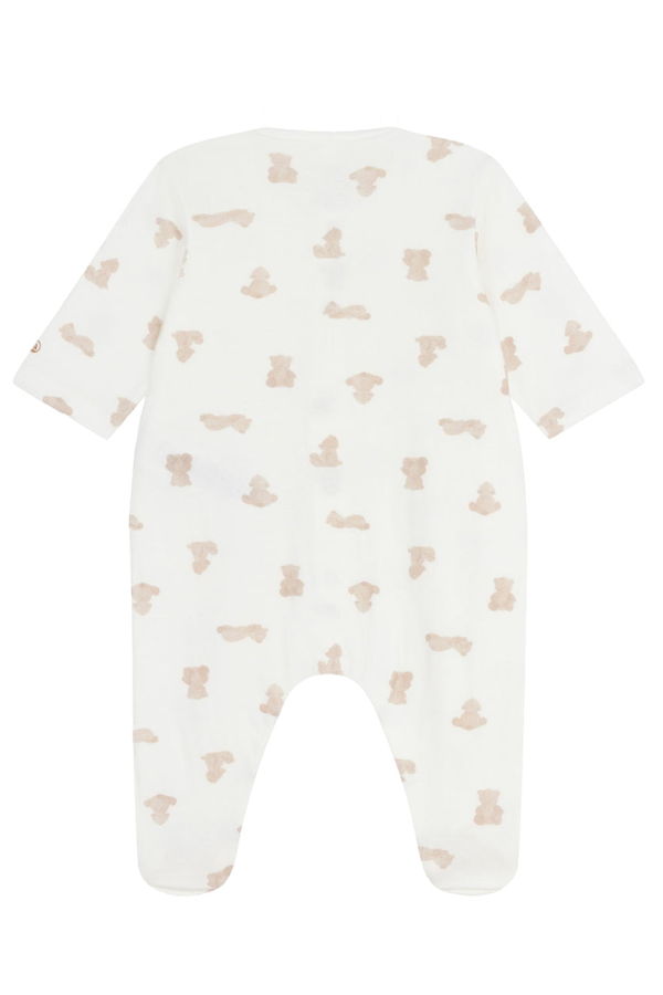 KIDS Petit Bateau Baby Bear Print Pyjamas - White